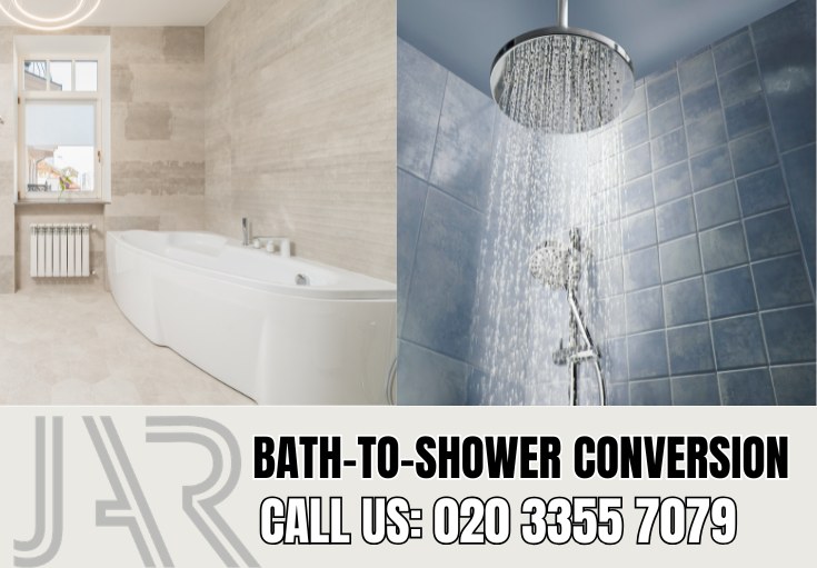Bath to Shower Conversion by Belsizepark Bathroom Fitters